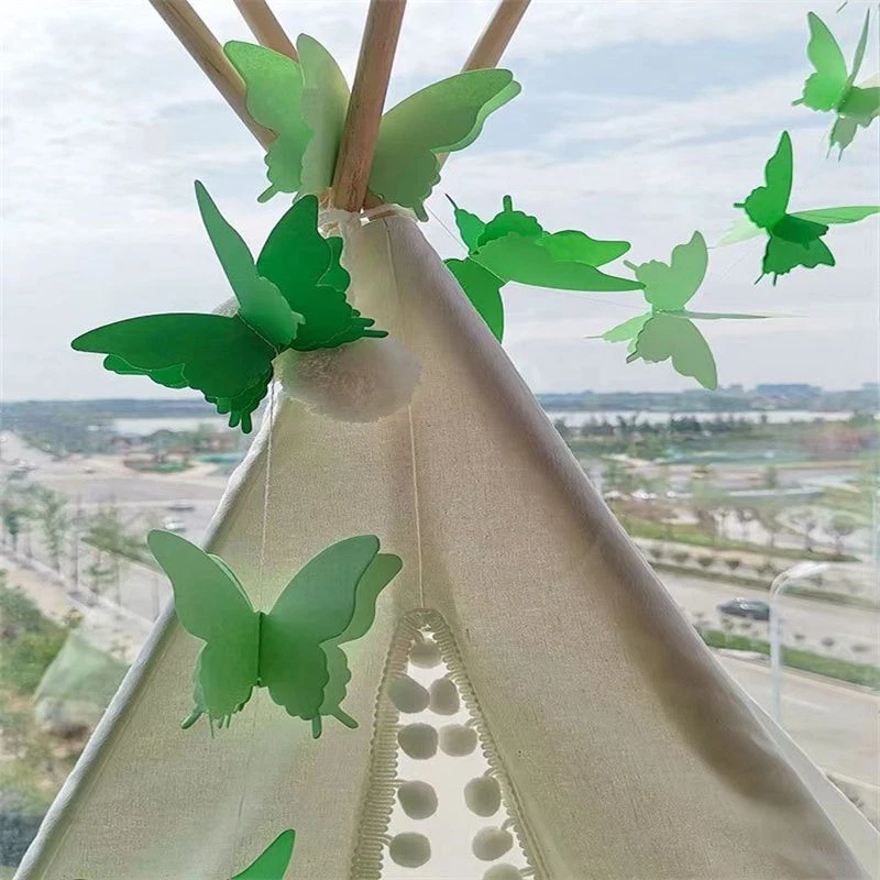 Papel Tridimensional Flor Ceremonia Mariposa Habitación Infantil Cumpleaños Foto 4 de 4