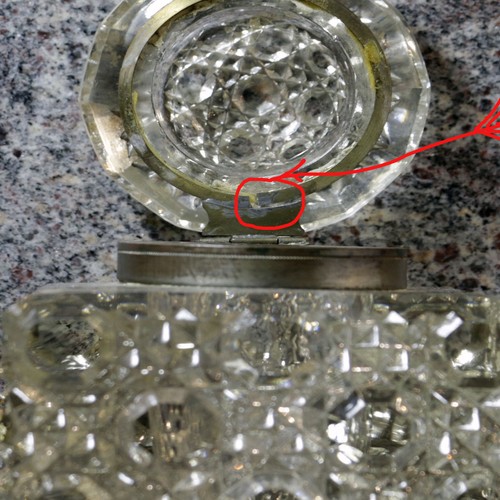 Olla de tinta vintage de cristal de corte macizo - Imagen 5 de 7