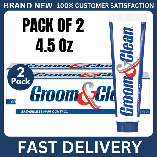 Groom & Clean Hair Control Cream 4.5oz (2-Pack) - Men's Hair Styling Cream. - 第 1/10 張圖片