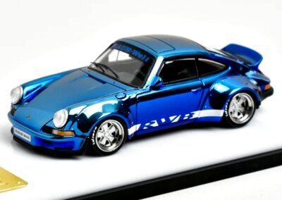 PORSCHE RWB 930 - Ducktail  - chrome blue - Model Collect 1:64