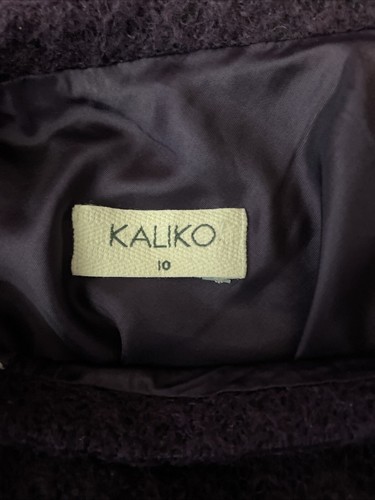 Womens Kaliko Uk 10 Dark Purple Knit Overlay Knee Length Lined A Line Skirt - 第 4/6 張圖片