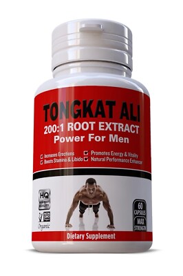 Tongkat Al LONGJACK PASAK  BUMI GRADE A STRONGEST ROOT EXTRACT 200:1 60 capsules