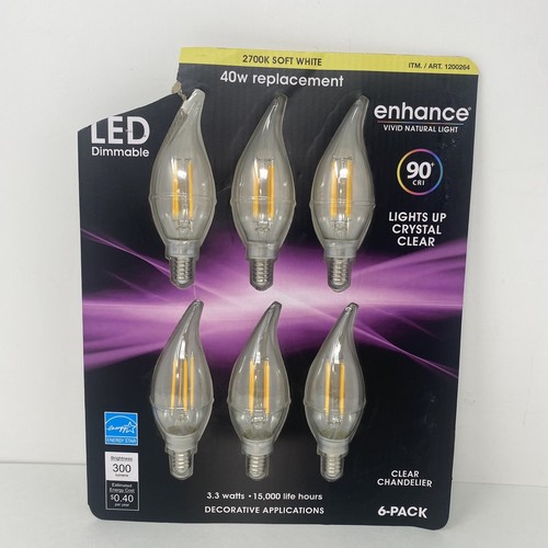 Feit Electric Led Chandelier Bulbs 40W, Soft White, 6 Bulbs 17801211009