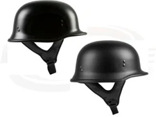 Highway 21 9MM German Style Beanie Motorcycle Half Helmet DOT Street Road Legal