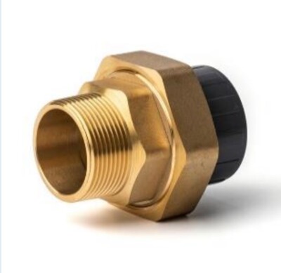 PVC Verbund Überwurf Adapter glatt x Stecker Messing BSP - metrisch (MM)