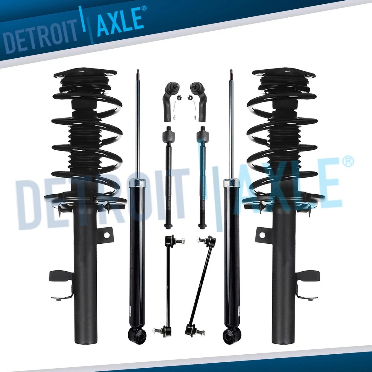 Front Strut Rear Shock Sway Bar Tie Rod Suspension Kit for 2014 