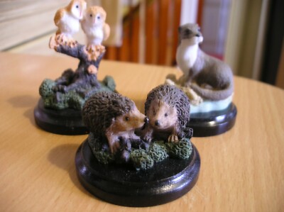 Hedgehog Owl  Otter Wild Animals Birds Vintage Mini Figures 