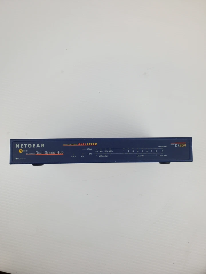 NETGEAR DS309 Ethernet Hub 8 Inputs - Input 100-240VAC - 50-60Hz - 0.35A Max - Image 3 of 4