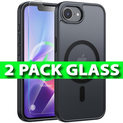 Clear Black Edge Case für iPhone 16e stoßfeste Handyhülle & 2 Displayschutzfolien