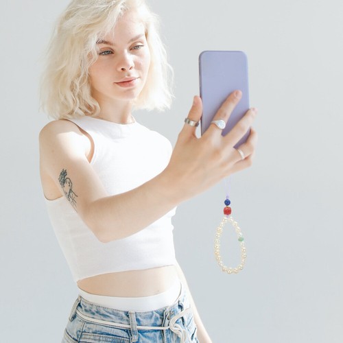 Lovely Decorative Women Phone Decoration Cute Phone Charm Pearl Phone Strap - Zdjęcie 6 z 12