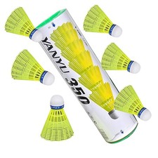 350 Nylon Shuttle Cock, Pack of 6 Yellow