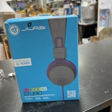 JLab JBuddies Studio On-Ear Folding  Kids WIRED Purple Headphones - New