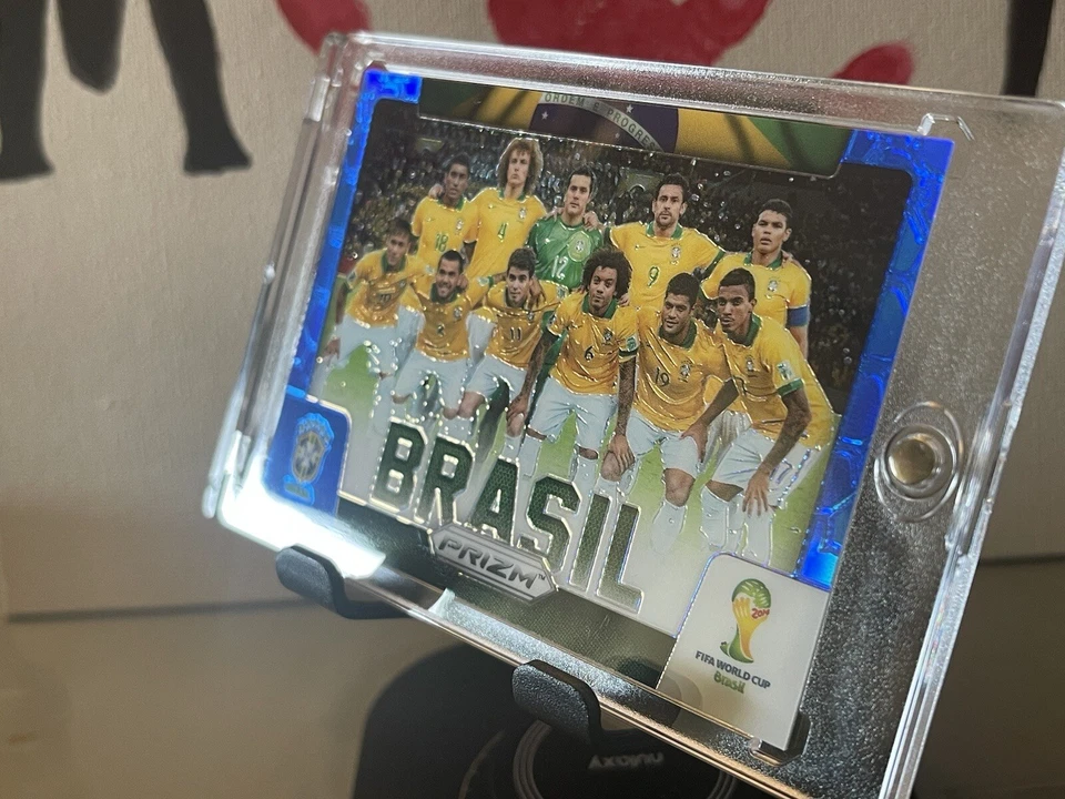 2014 Panini Prizm World Cup Tea Blue Neymar Jr. Debut RC /199 Blue Brazil Brasil - Image 3 of 4