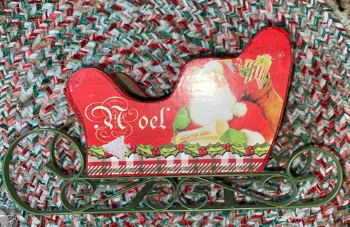 De Colección Trineo de Papá Noel Trineo Madera Metal Rojo Verde Decoración de Navidad Caja de golosinas Noel - Imagen 12 de 22