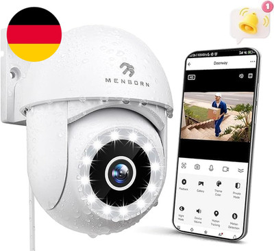 Menborn Überwachungskamera Aussen 2.5K, Kamera Überwachung Außen 360° Sichtberei