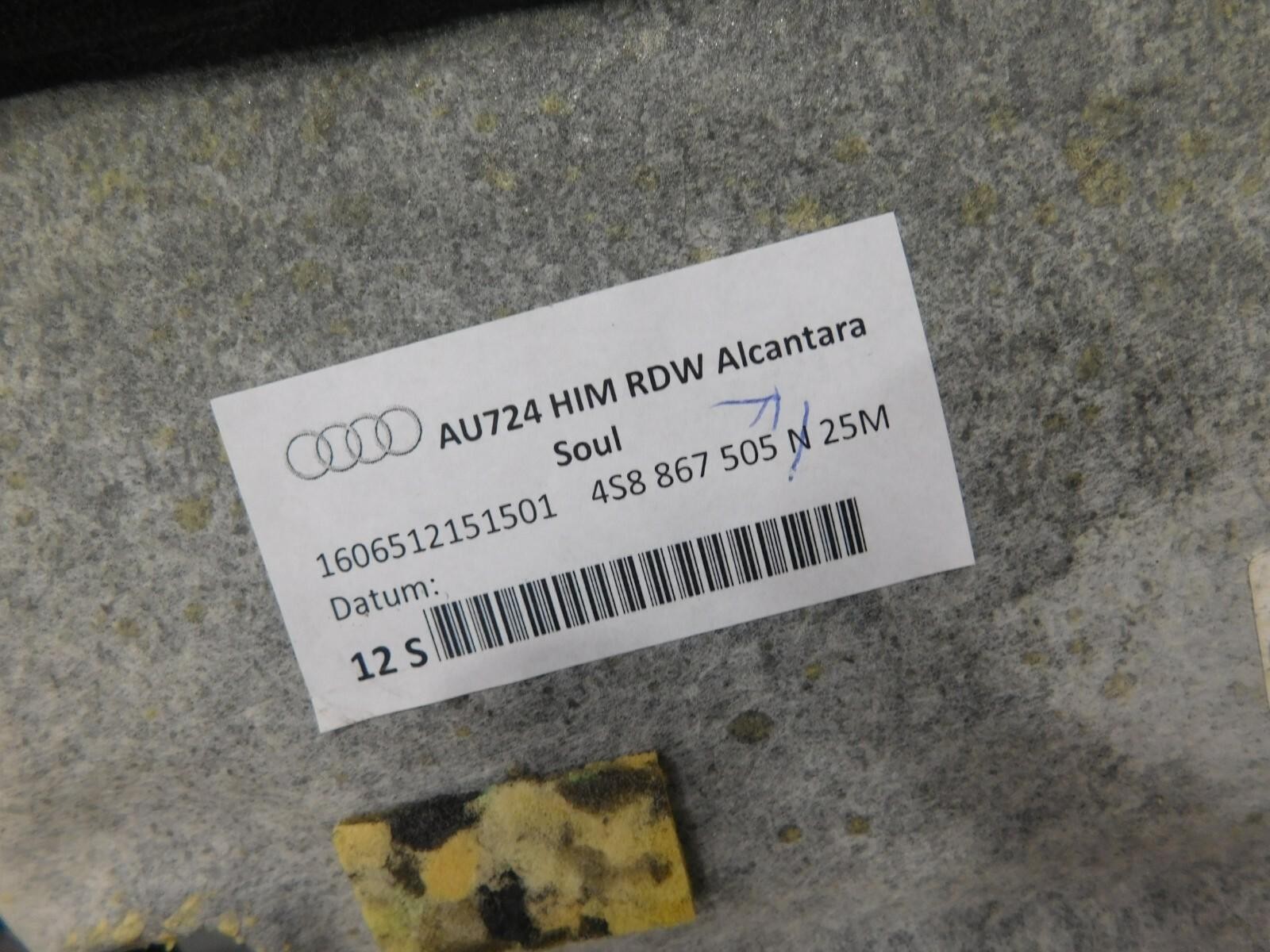 2017 17 18 19 20 Audi R8 V10 Plus Alcantara Molded Headliner #3300 Q1