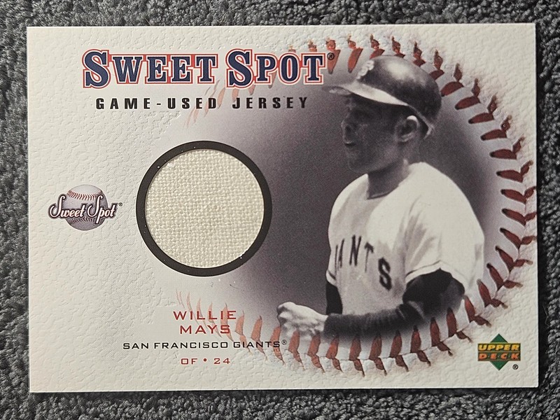 2001 Upper Deck Sweet Spot #J-WM Willie Mays Game-Used Jersey
