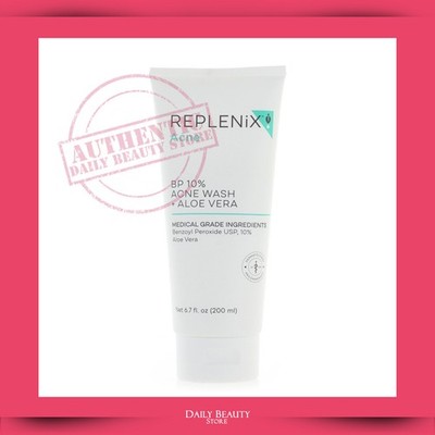 Replenix Acne Solutions Benzoyl Peroxide Acne Wash 10% With Aloe Vera 6.7oz NEW