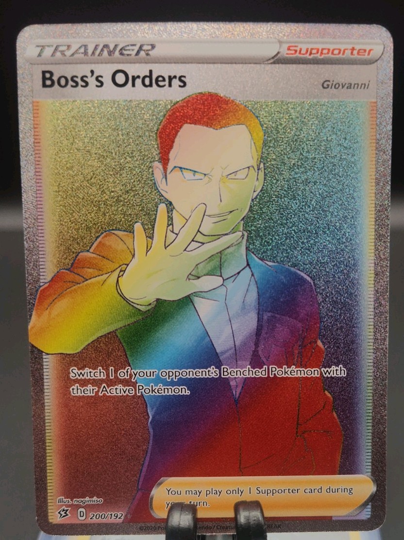 Pokémon TCG Boss's Orders Rebel Clash 200/192 Holo Rainbow Secret Rare Card