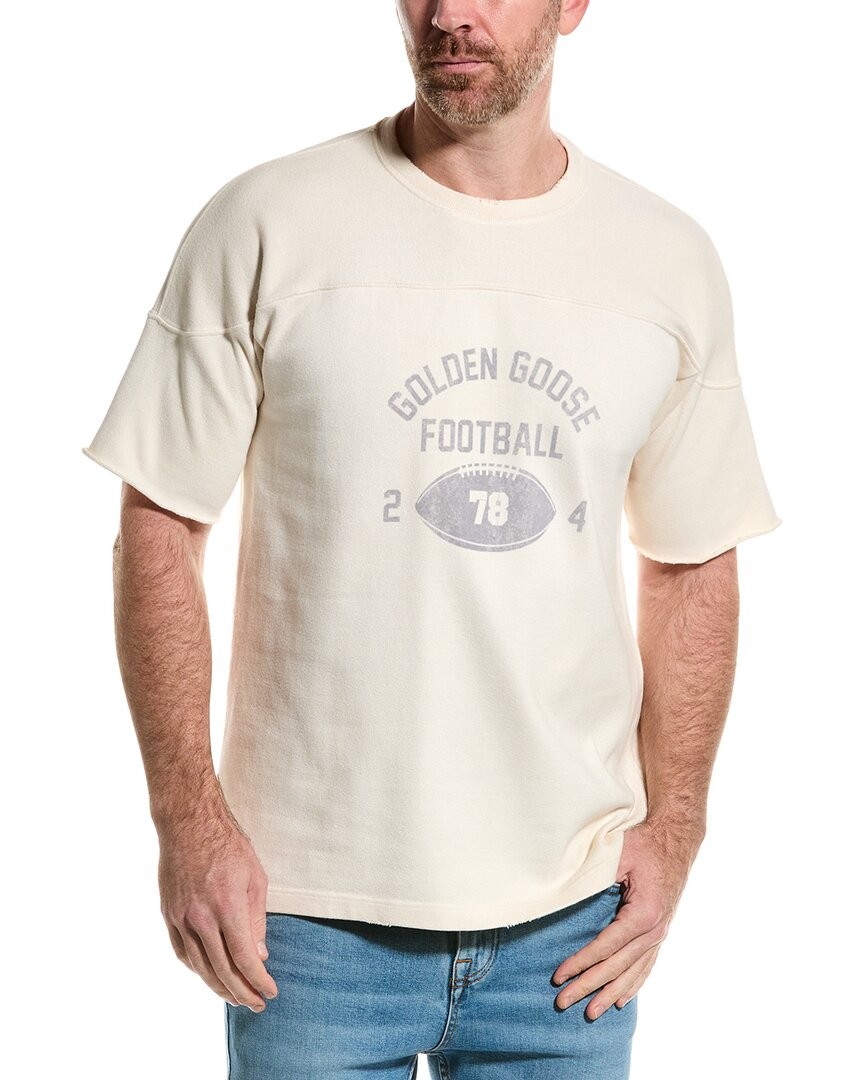 Футболка с логотипом Golden Goose Мужская белая L