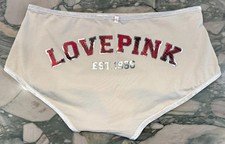 NEW Victoria Secret PINK Velvet Trim Cotton Shortie Panty Vanilla Plaid LOVE XL
