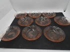9 Federal Pink Depression Glass Sharon Cabbage Rose 5" Berry or Fruit Bowls