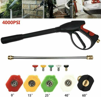 #ad 4000 PSI Pressure Washer Gun with Replacement Wand Extension 5 Nozzle Tip M22 14 $29.71