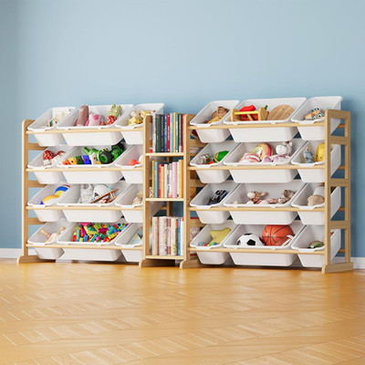 Large Toy Storage Organizer with 24 Bins and 3 Shelves, Toy Organizers Storage B