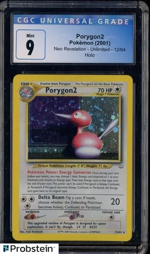 2001 Pokemon Neo Revelation Unlimited #12 Porygon2 CGC 9 MINT