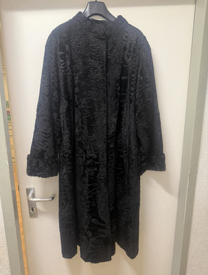 Vintage Vanak Furs Damen Persianer Pelzmantel lang schwarz Gr. 38 (M)