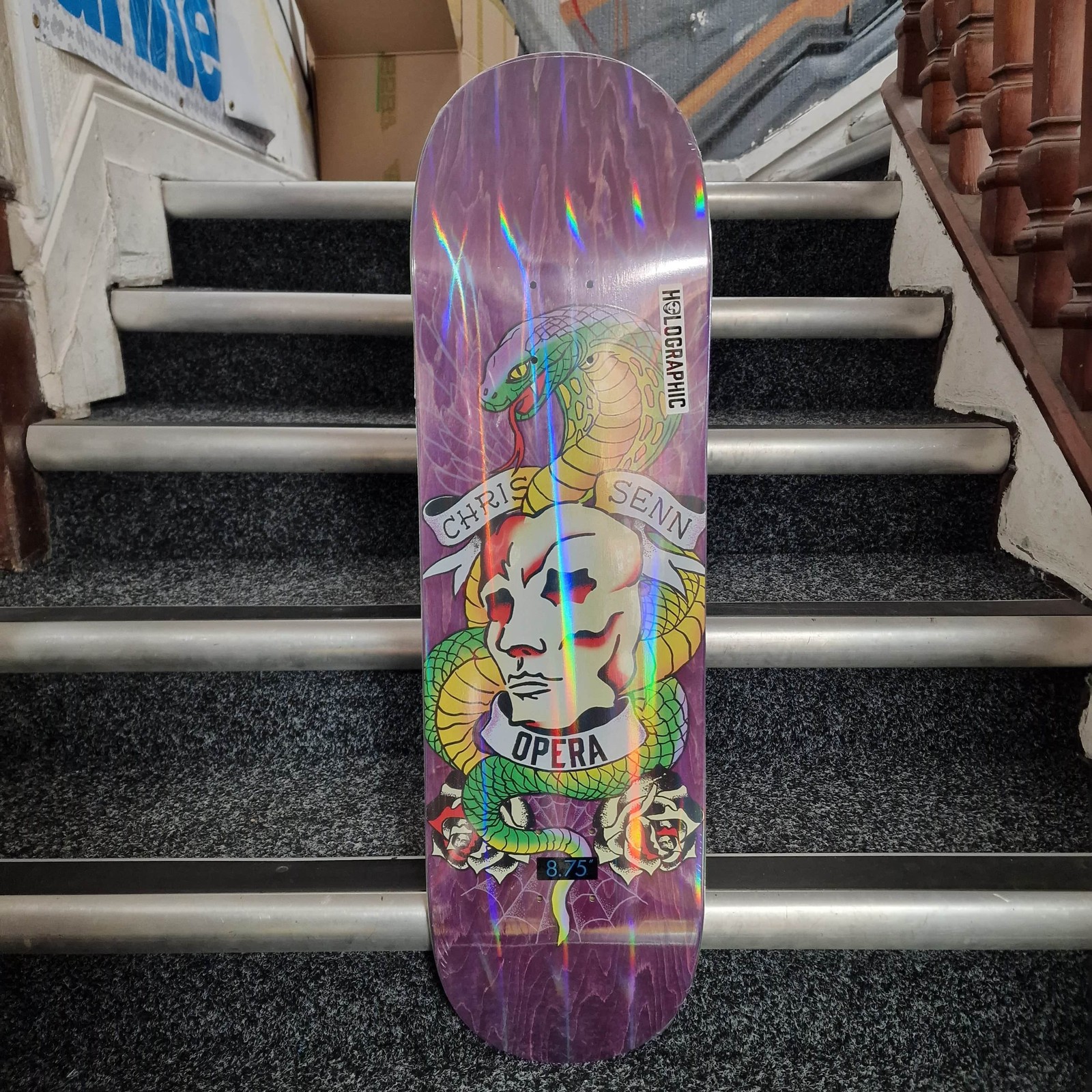 Opera Chris Senn Guest Skate Shop Day Deck 8.75"" Skateboard Deck with Griptape