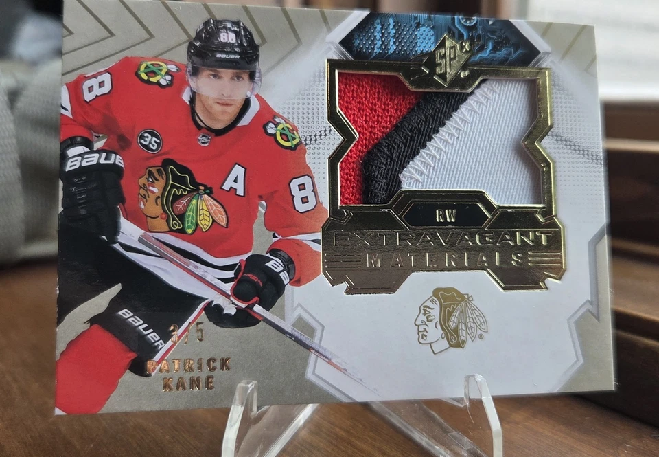 Parche de materiales extravagantes 2021-22 Upper Deck SPX Patrick Kane EM-PK 3/5 🔥🔥🐸 Foto 4 de 4