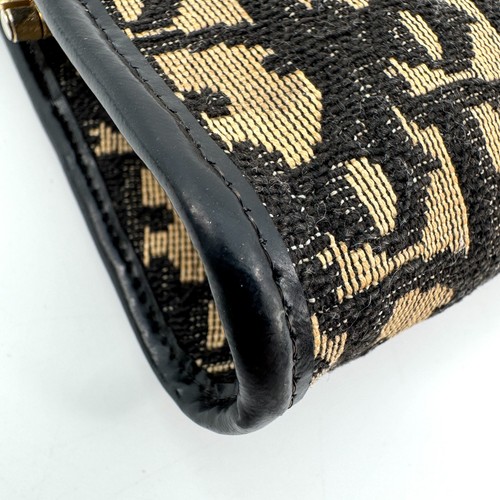Auténtico bolso sin asas Christian Dior Trotter oblicuo marrón lona negro monograma bloqueo de beso - Imagen 8 de 24