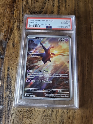 Pokemon Latios Surging Sparks Illustration Rare #203 PSA 10 Gem Mint New Cert 