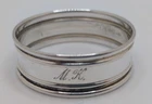Vintage Webster Sterling Silver Napkin Ring "MK" initials engraving, 7 grams