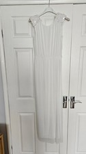 Miss Selfridge White Pleated Maxi Dress – Size 8