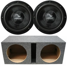 Harmony Audio HA-C102 10" 2000W Car Audio Subwoofers & Vented Sub Box Enclosure