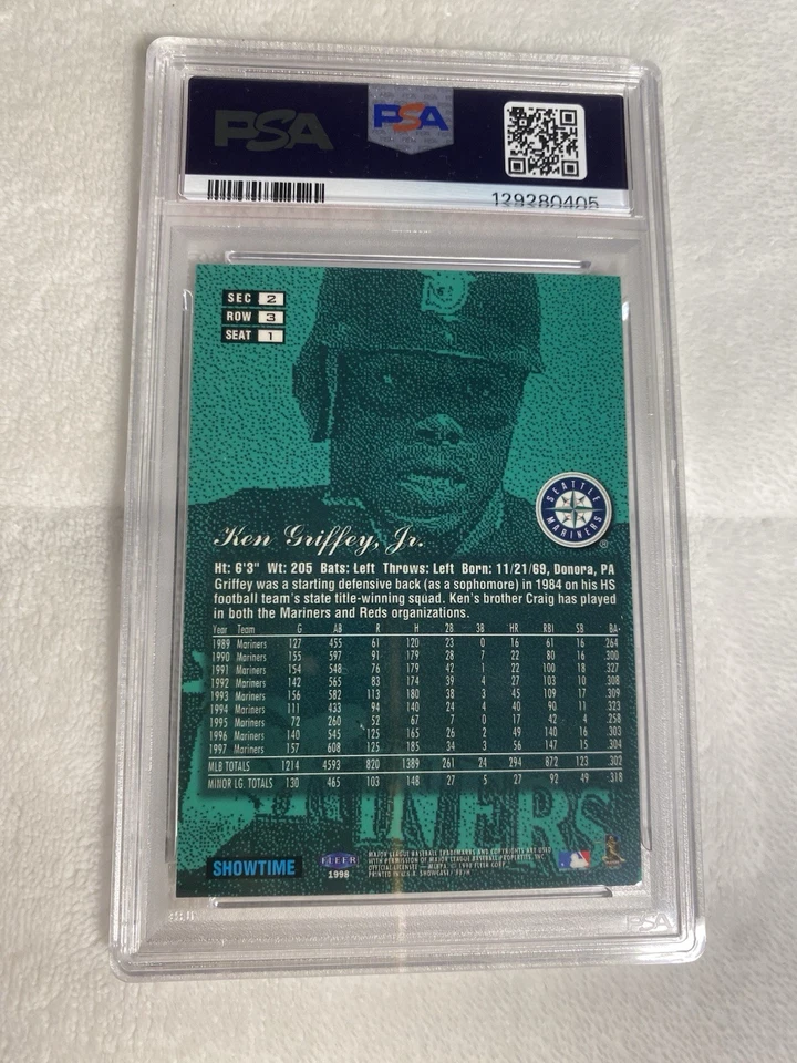 1998 Flair Showcase Row 3 #1 Ken Griffey Jr. Graded PSA 8 NM-MT Hall Of Fame - Image 3 of 3