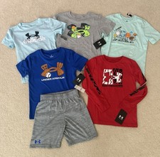 New Under Armour Adidas Boys Lot Graphic Tees, Shorts Set Sz 6