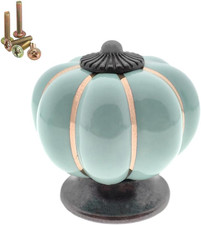 5 Pack Vintage Ceramic Pumpkin Cabinet Knobs, Kitchen Cabinet Drawers Dresser Cu
