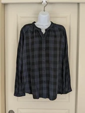 Rails Edith Artic Shadow Plaid Button Up Shirt Size M NWT Long Sleeve