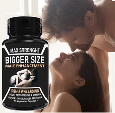 Natural Male Enhancement Mens Health Organic Supplement Bigger Size 60 Servings