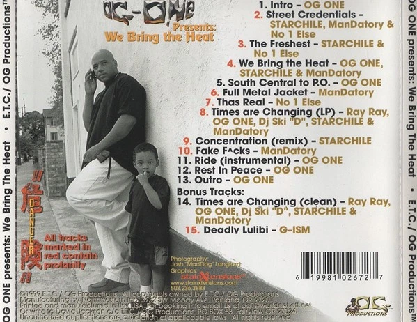 O.G.ONE Featuring Ray Ray - We Bring The Heat (CD, Album) (Near Mint (NM or M-) Foto 4 de 4