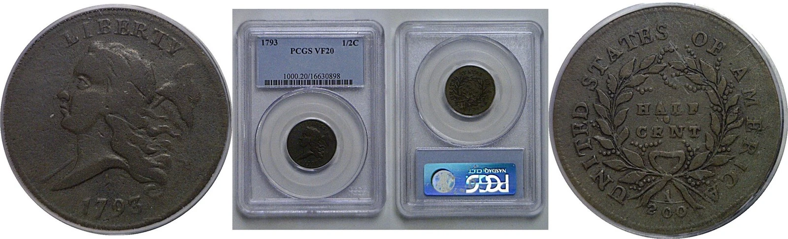 1793 Half Cent   PCGS VF-20