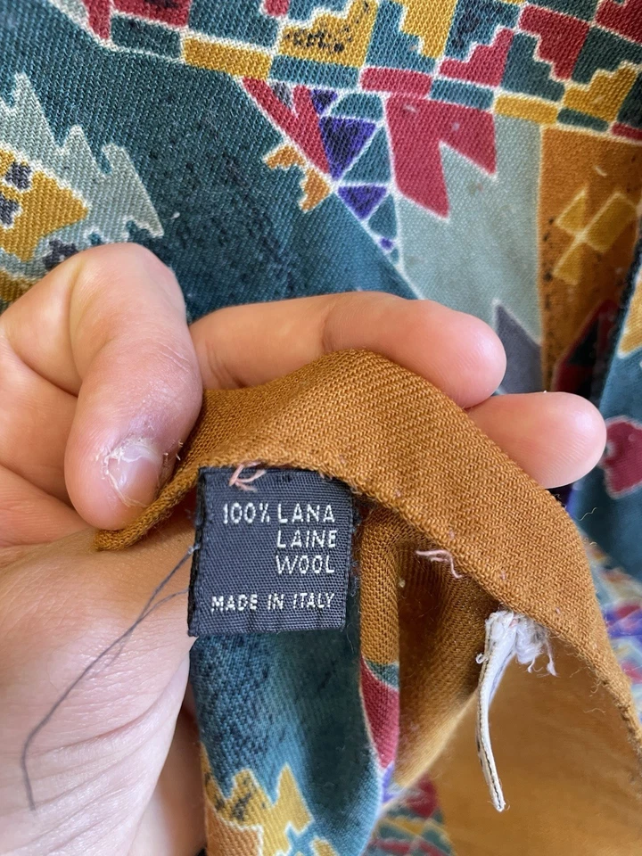 H6# Missoni Donna Abstracto Tribal Estampado Lana Bufanda Multicolor De Colección Italia Foto 2 de 4