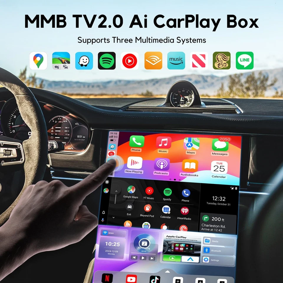 Magic Video Box 2.0 Wireless CarPlay & Android Auto Adapter, Android 12, 4GB+... - Image 3 of 4