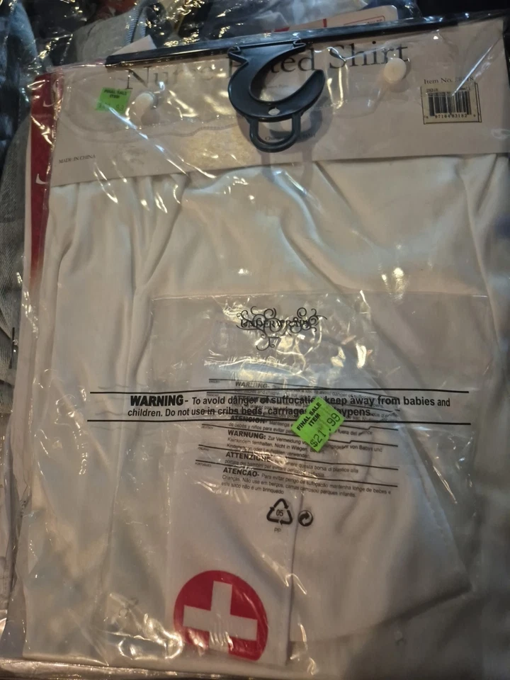 Camisa de enfermera ajustada Underwraps pequeña para mujer enfermera disfraz/camisa de Halloween Foto 4 de 4