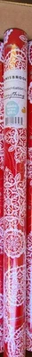 Innisbrook Wrapping Paper- Red Snowflake- 24"x18" New and Sealed