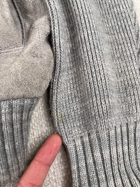 Vintage Alan Stuart Split Leather Jacket Knit Sle… - image 3