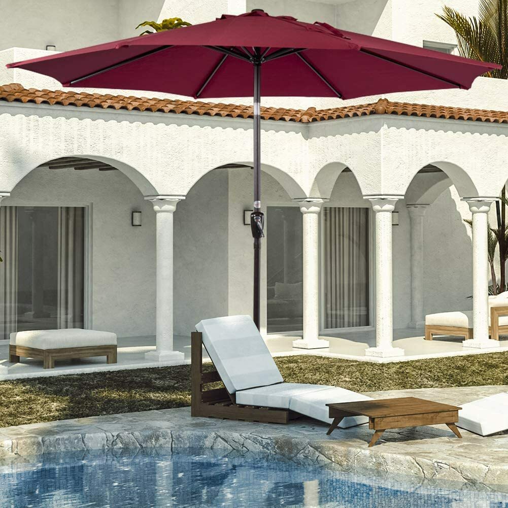 Sunbrella 10 Ft Patio Market Umbrella With Auto Tilt Cast Ash Stripe For Sale Online Ebay